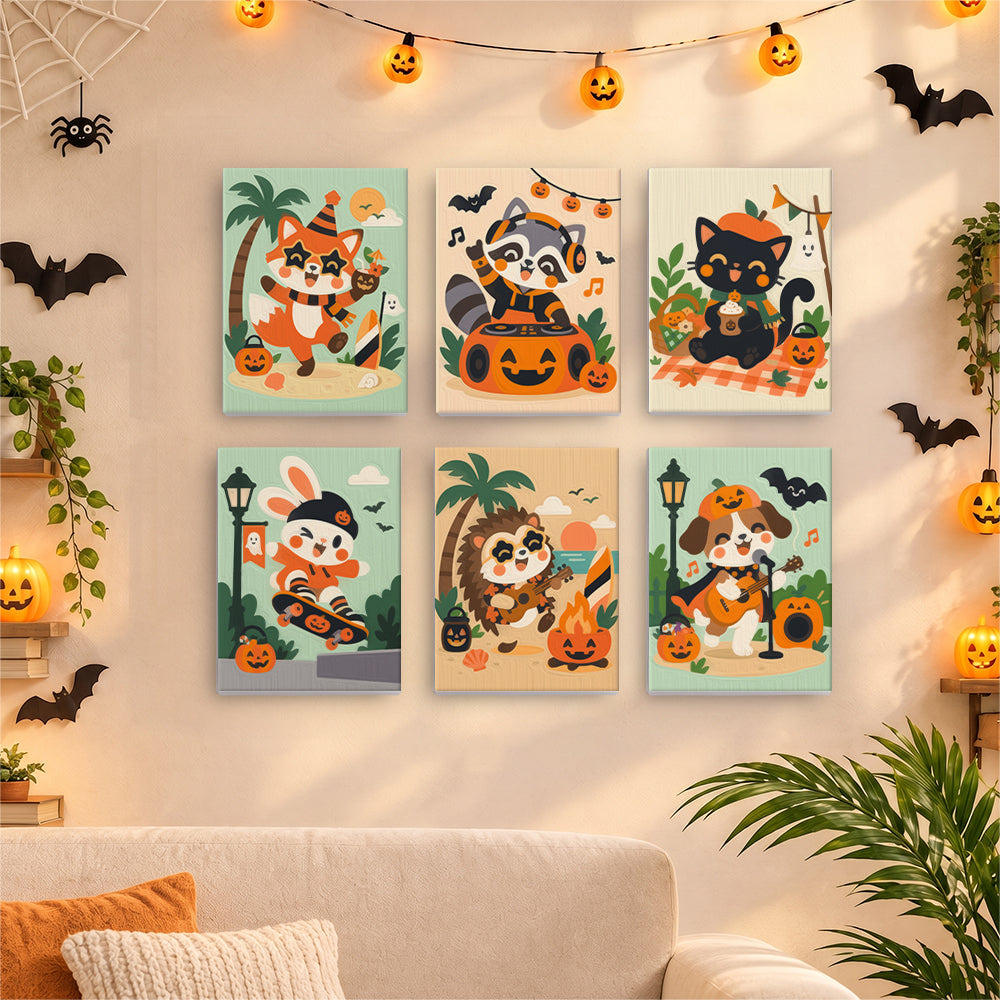 Raccoon DJ and Bonfire Jam mini paint by numbers – image 17