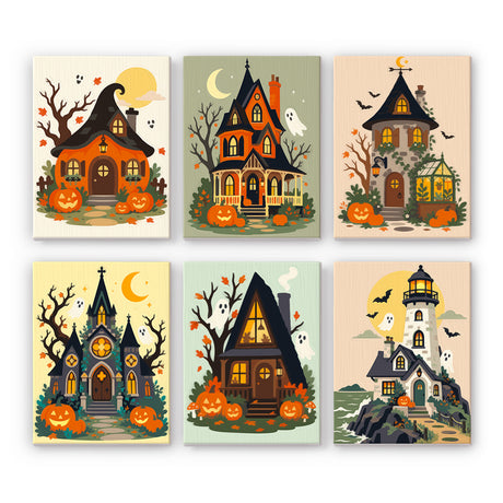 Whimsical Haunted Houses mini paint by numbers – image 7