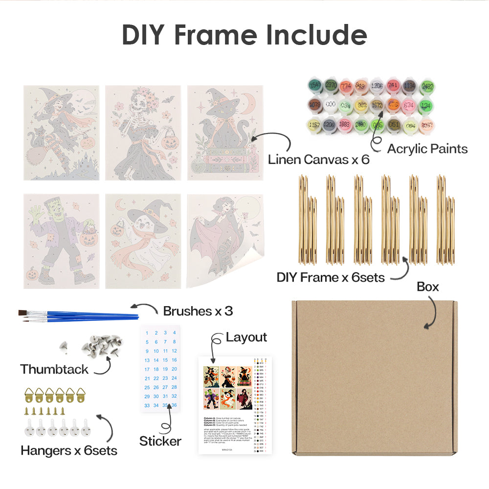 Classic Halloween Characters mini paint by numbers – image 18