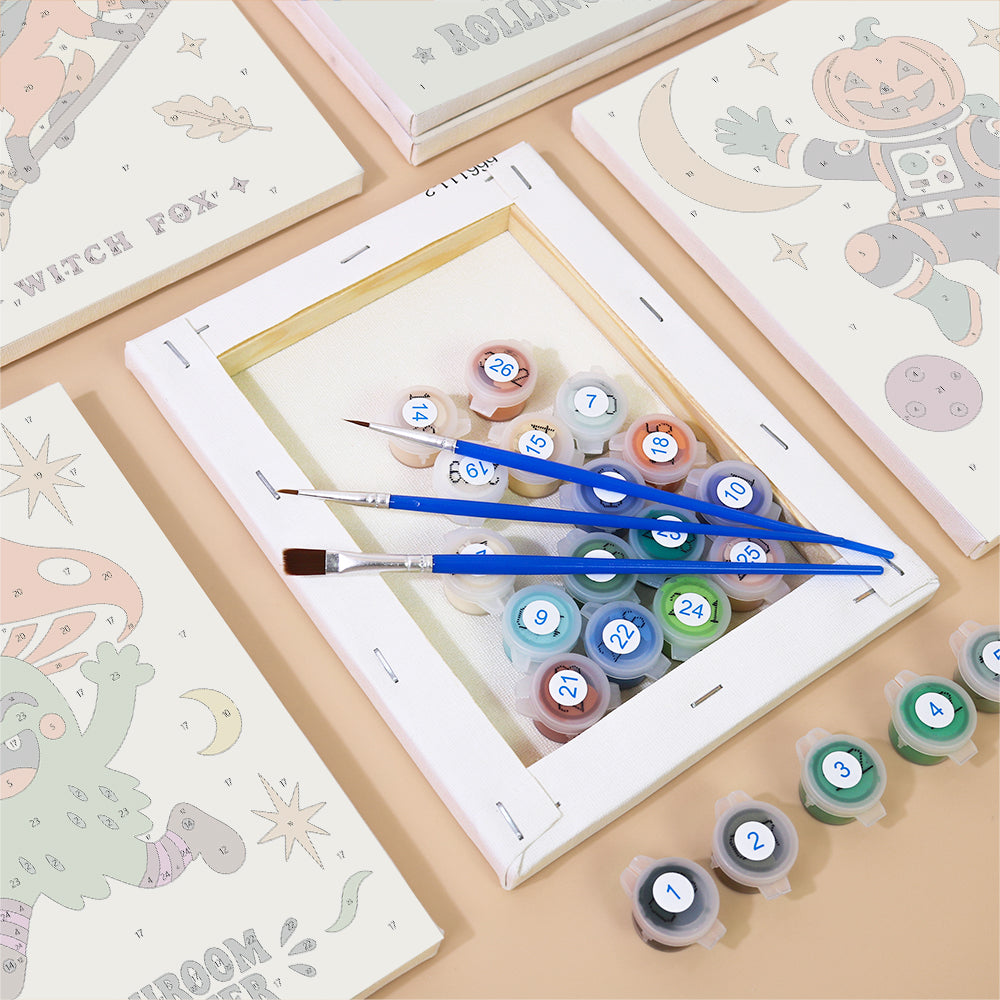 Quirky Halloween Creatures mini paint by numbers – image 2