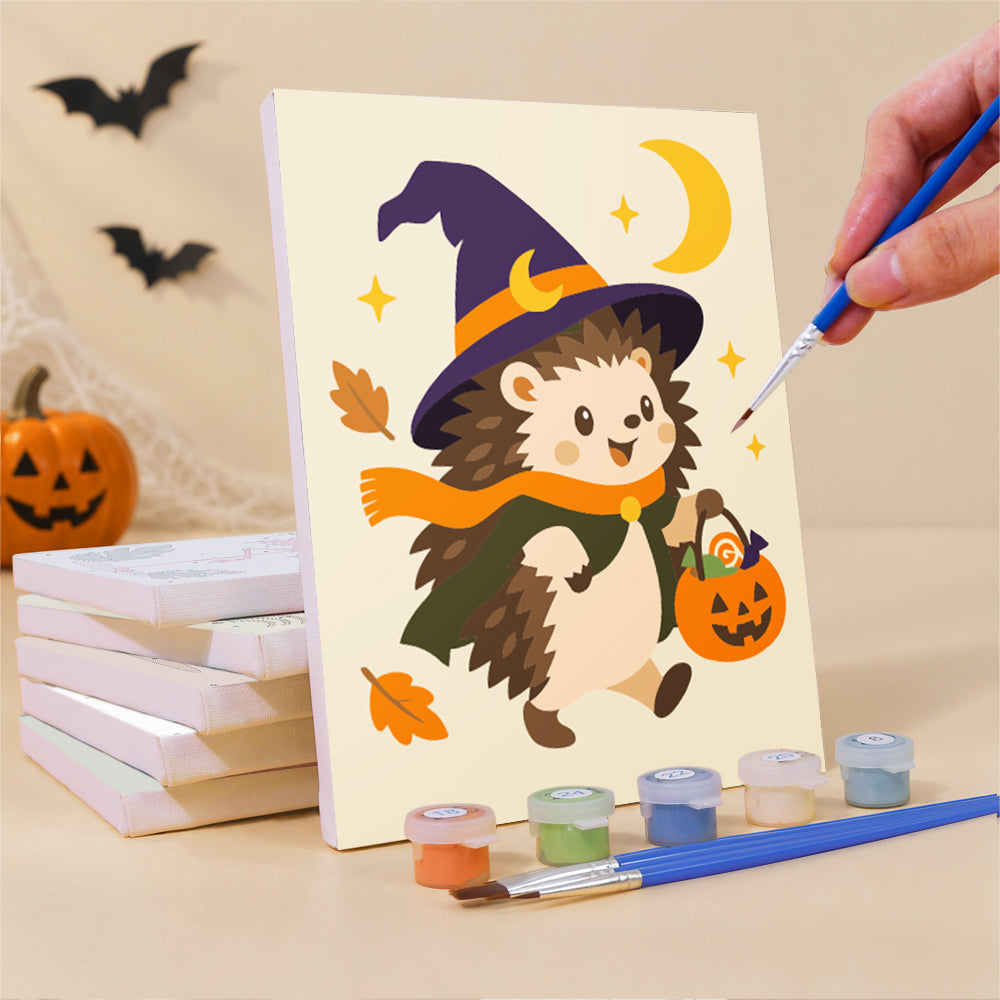 Flamingo Witch and Skater Pumpkin mini paint by numbers – image 3
