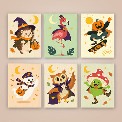 Flamingo Witch and Skater Pumpkin mini paint by numbers – image 8
