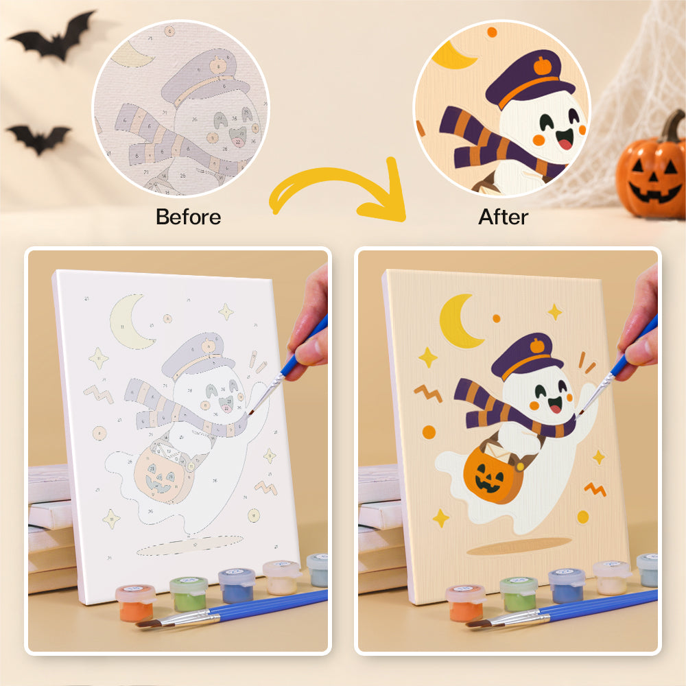 Flamingo Witch and Skater Pumpkin mini paint by numbers – image 10