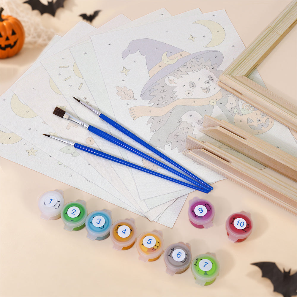 Flamingo Witch and Skater Pumpkin mini paint by numbers – image 11