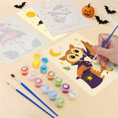 Flamingo Witch and Skater Pumpkin mini paint by numbers – image 12