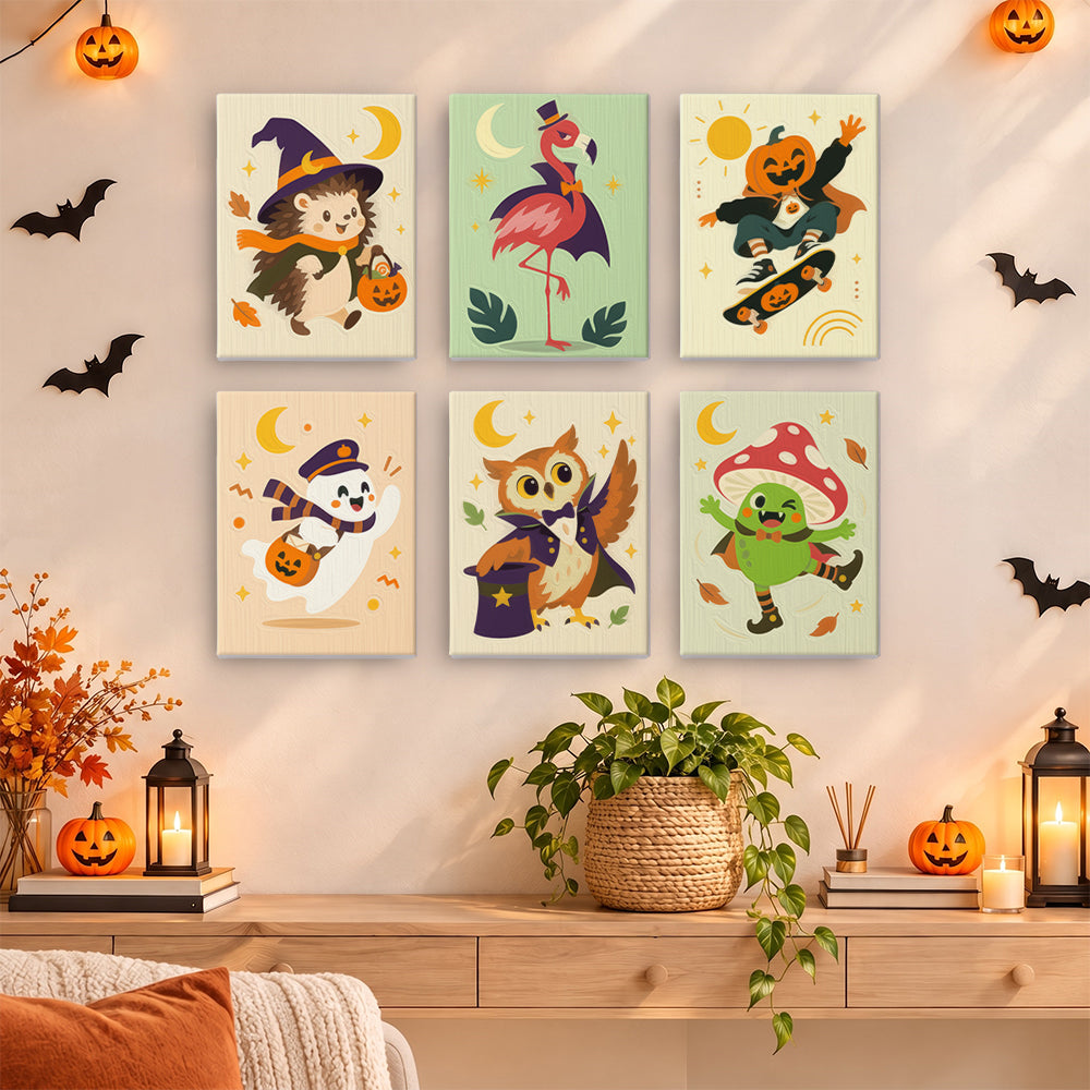 Flamingo Witch and Skater Pumpkin mini paint by numbers – image 14