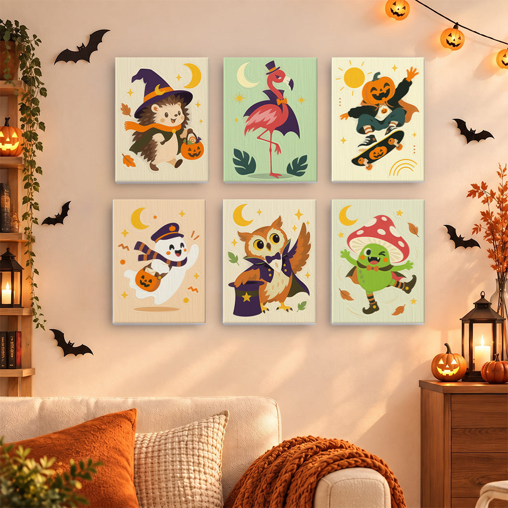 Flamingo Witch and Skater Pumpkin mini paint by numbers – image 15