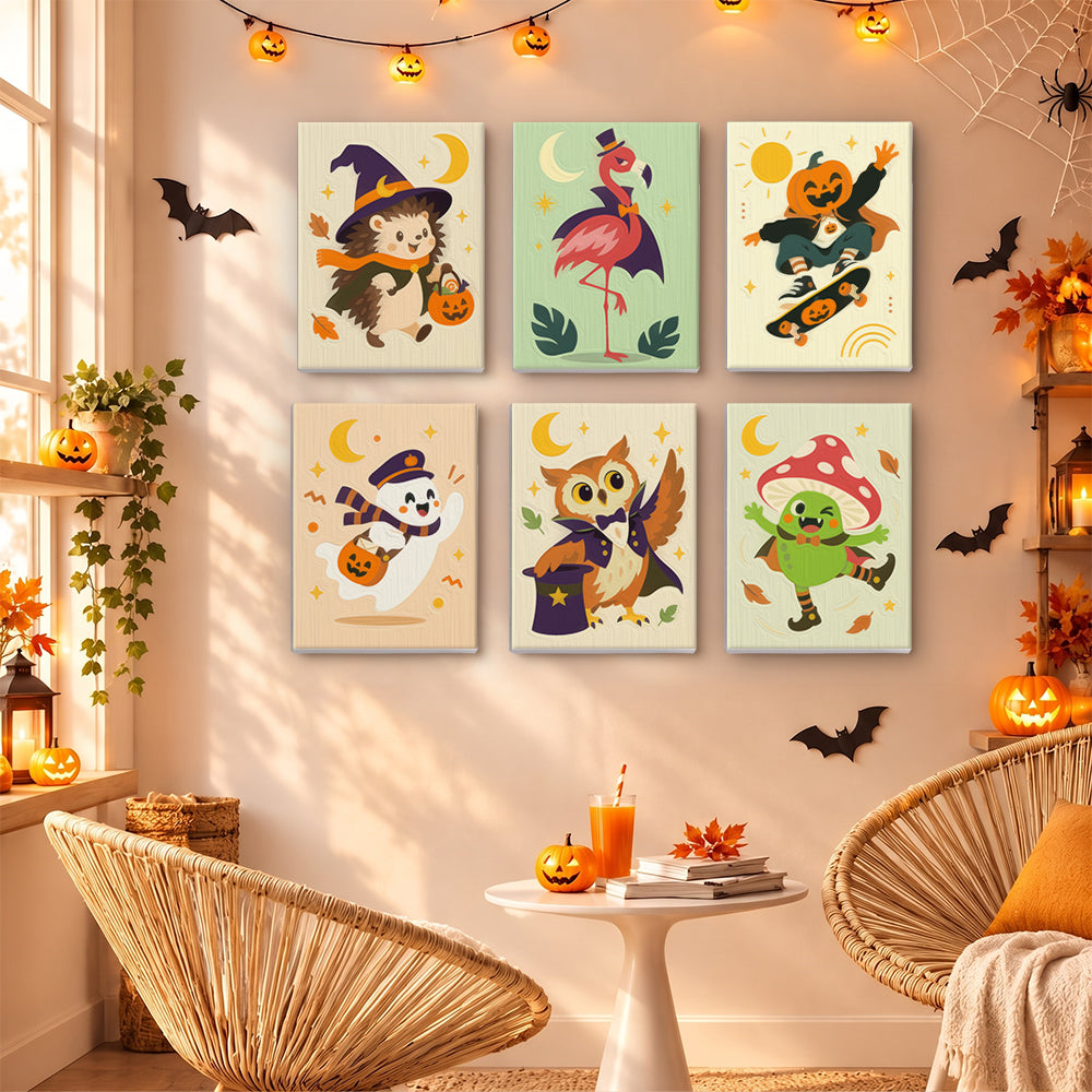 Flamingo Witch and Skater Pumpkin mini paint by numbers – image 16