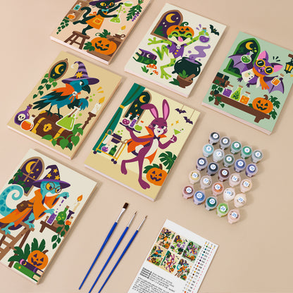Halloween Potion Lab Animals mini paint by numbers – image 1