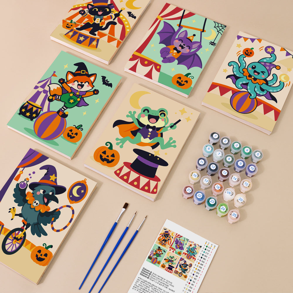 Halloween Circus Animals mini paint by numbers – image 1