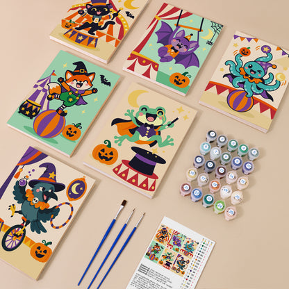 Halloween Circus Animals mini paint by numbers – image 1