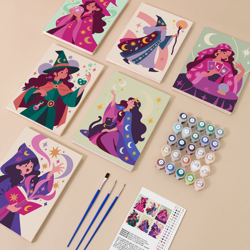 Mystical Witches and Wizards mini paint by numbers – image 1