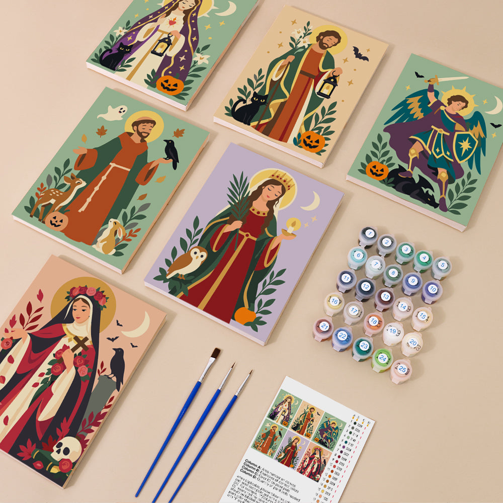All Hallows Saints and Black Cats mini paint by numbers – image 1