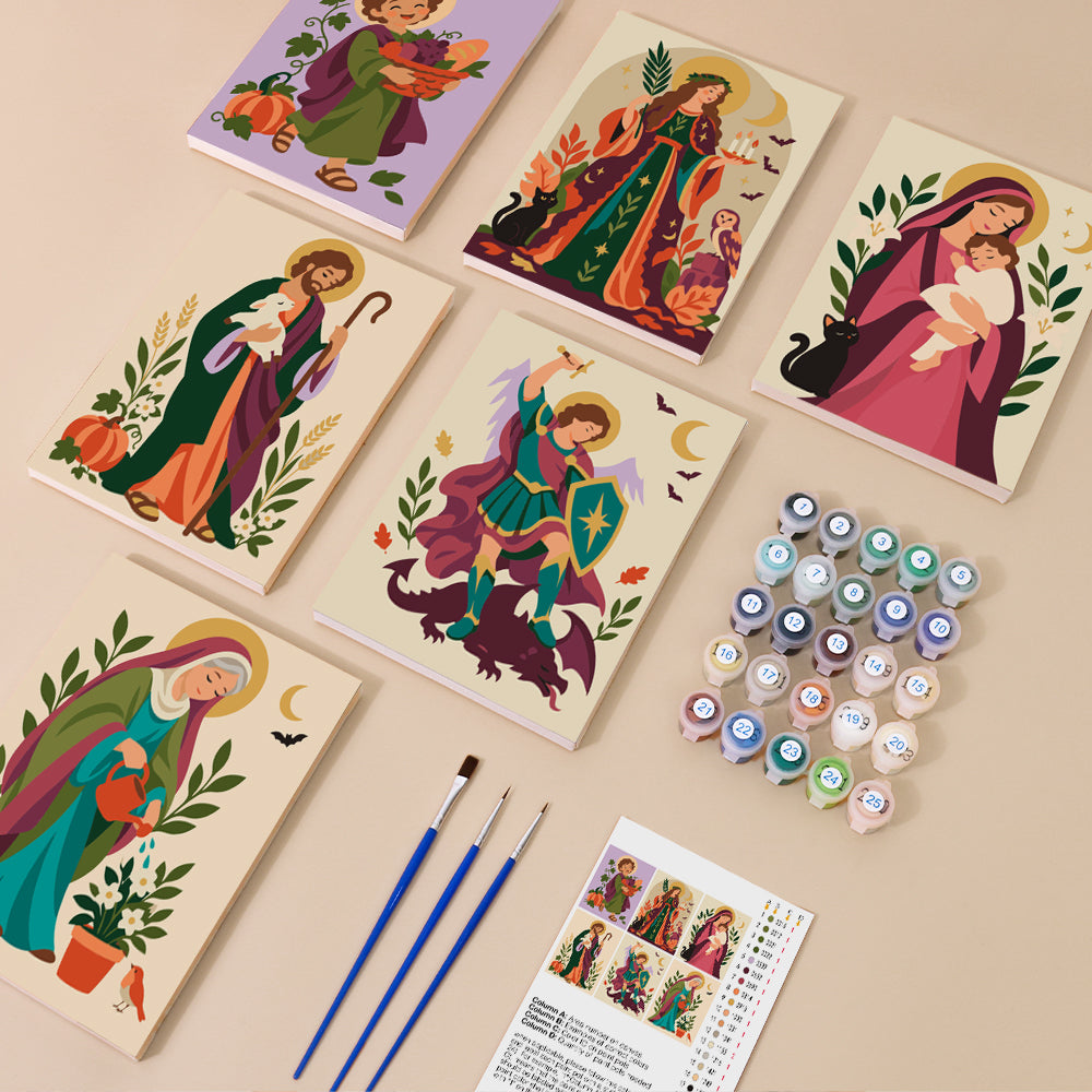 Madonna and Saints at Harvest mini paint by numbers – image 1