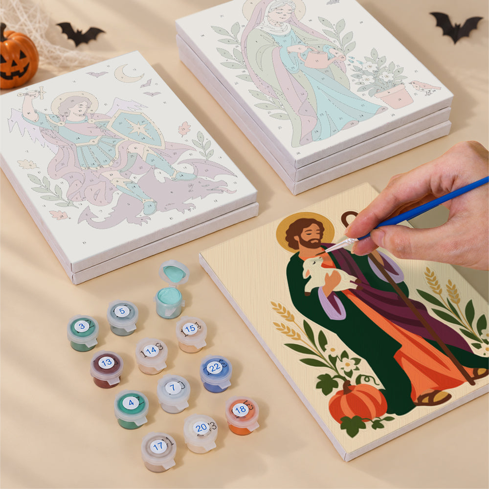 Madonna and Saints at Harvest mini paint by numbers – image 4