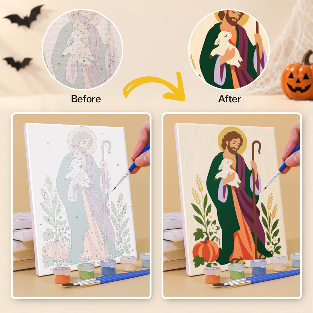 Madonna and Saints at Harvest mini paint by numbers – image 10
