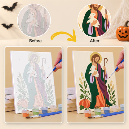 Madonna and Saints at Harvest mini paint by numbers – image 10