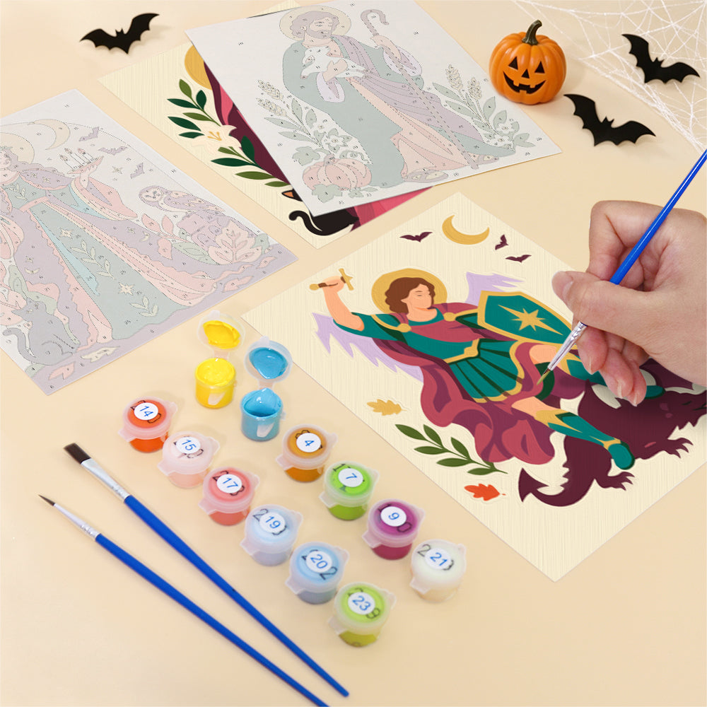 Madonna and Saints at Harvest mini paint by numbers – image 12