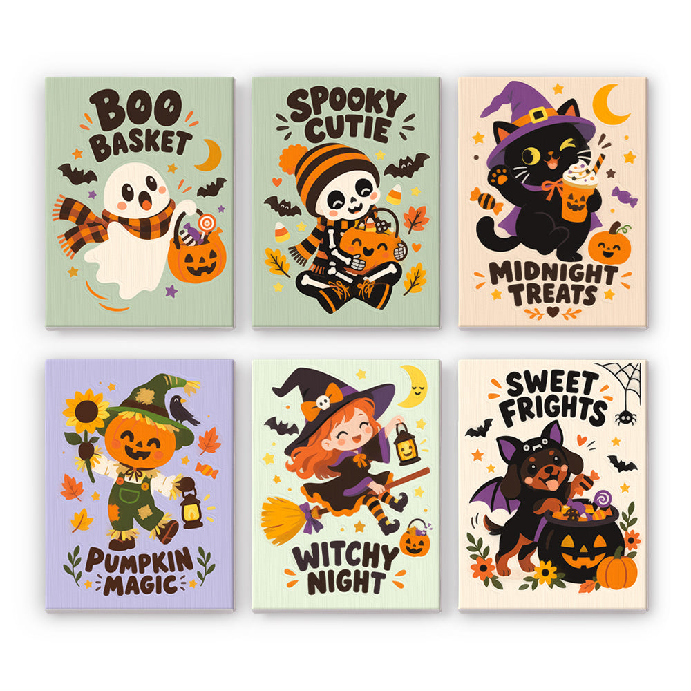 Cute Halloween Characters mini paint by numbers – image 7