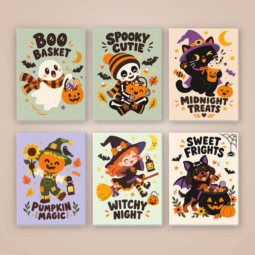 Cute Halloween Characters mini paint by numbers – image 8