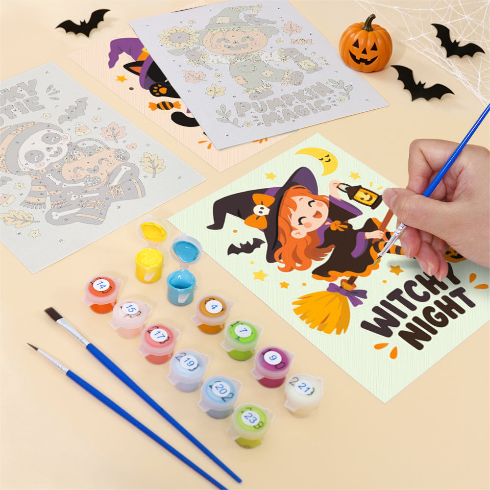 Cute Halloween Characters mini paint by numbers – image 12