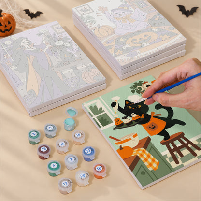 Ghost Baker and Pumpkin Painter mini paint by numbers – image 4