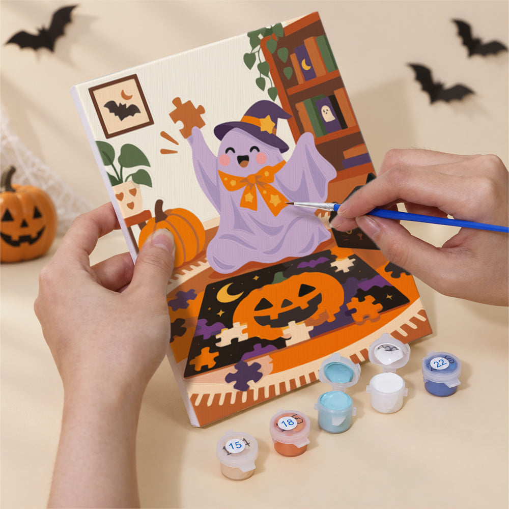 Ghost Baker and Pumpkin Painter mini paint by numbers – image 5