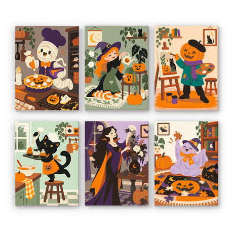 Cozy Halloween Scenes mini paint by numbers – image 7