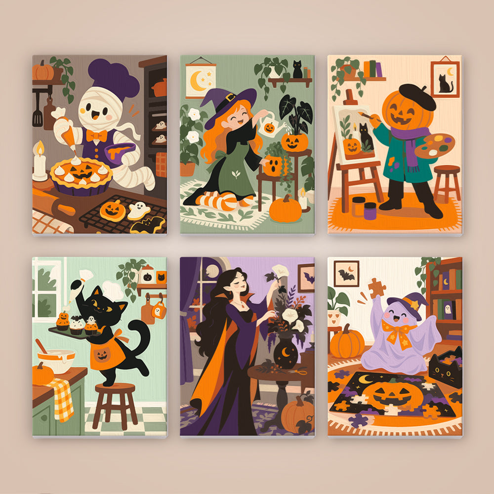 Ghost Baker and Pumpkin Painter mini paint by numbers – image 8