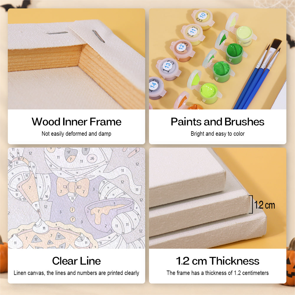 Ghost Baker and Pumpkin Painter mini paint by numbers – image 9