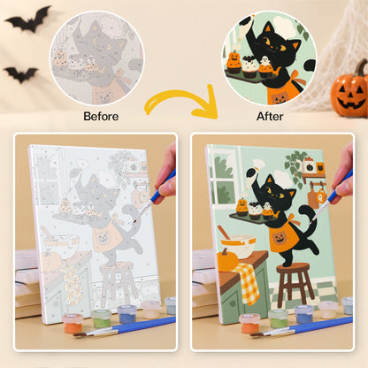 Ghost Baker and Pumpkin Painter mini paint by numbers – image 10