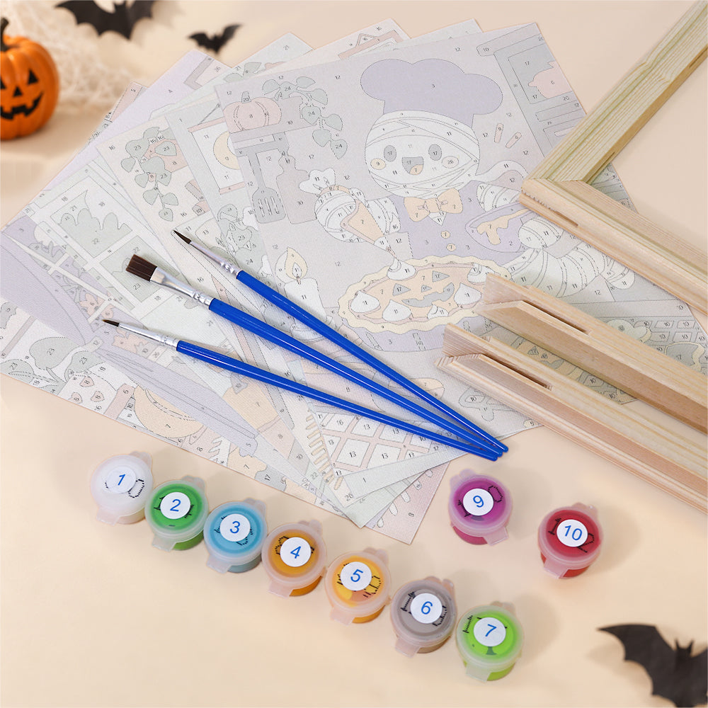 Ghost Baker and Pumpkin Painter mini paint by numbers – image 11