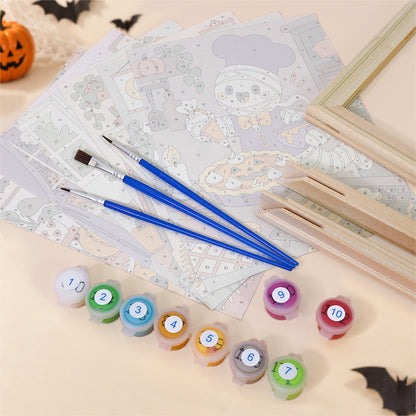 Ghost Baker and Pumpkin Painter mini paint by numbers – image 11