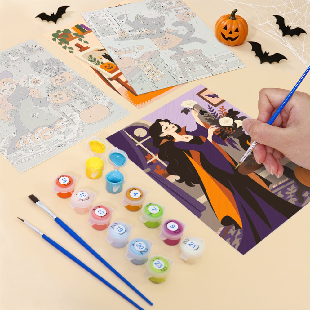Ghost Baker and Pumpkin Painter mini paint by numbers – image 12