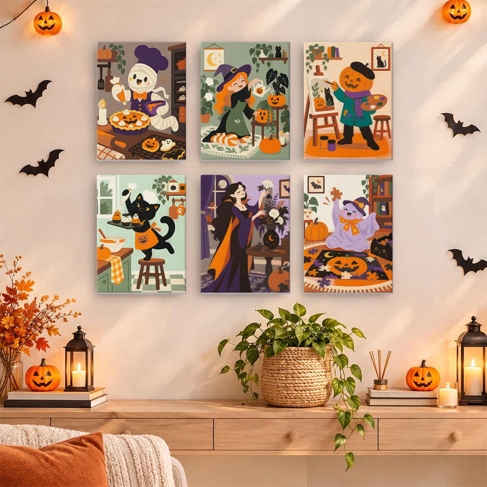 Ghost Baker and Pumpkin Painter mini paint by numbers – image 14