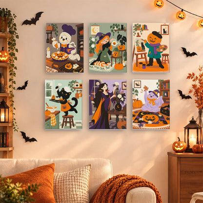 Ghost Baker and Pumpkin Painter mini paint by numbers – image 15