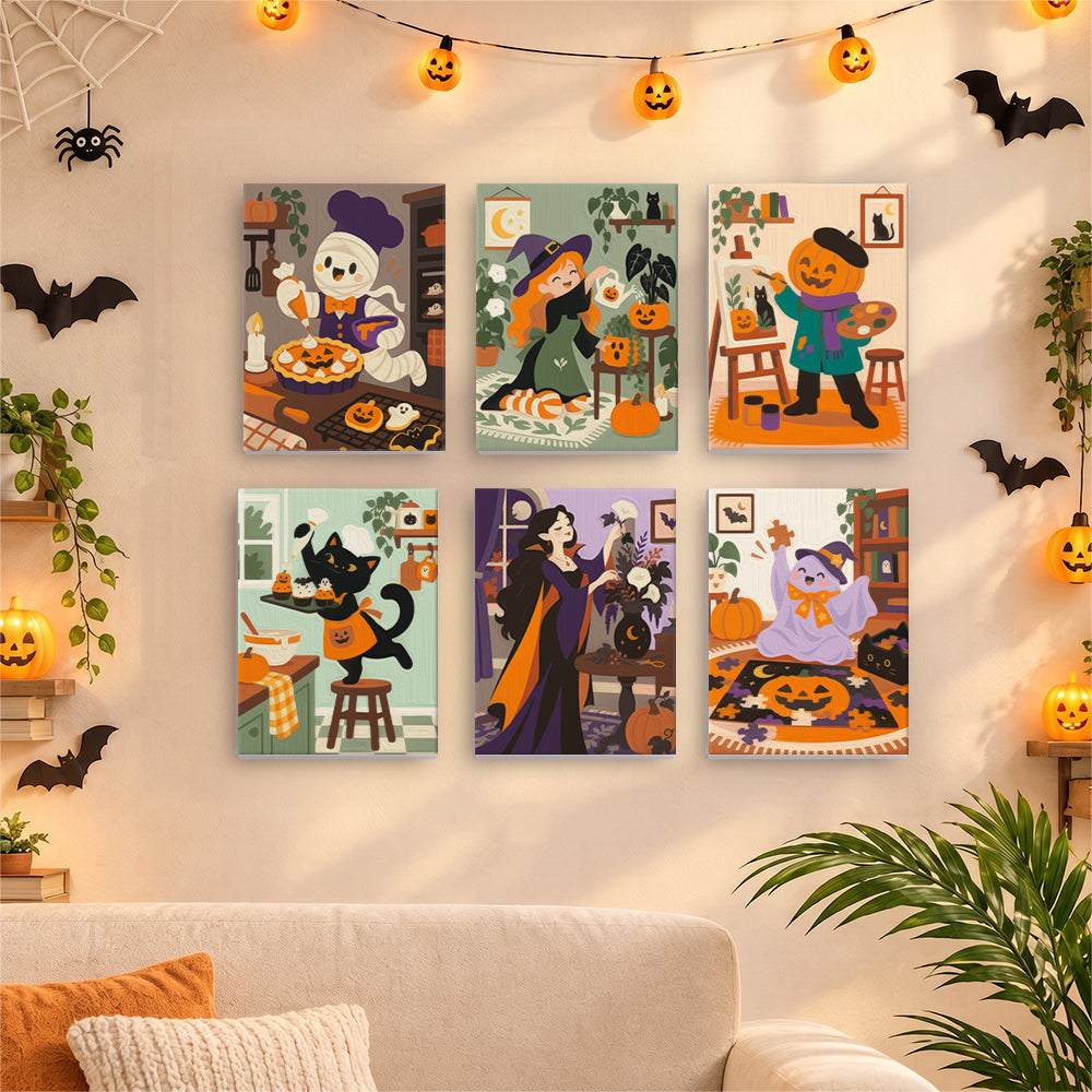 Ghost Baker and Pumpkin Painter mini paint by numbers – image 17