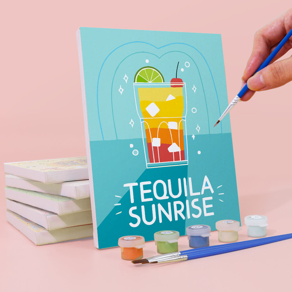Colorful Cocktail Posters mini paint by numbers – image 3