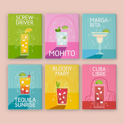Colorful Cocktail Posters mini paint by numbers – image 8