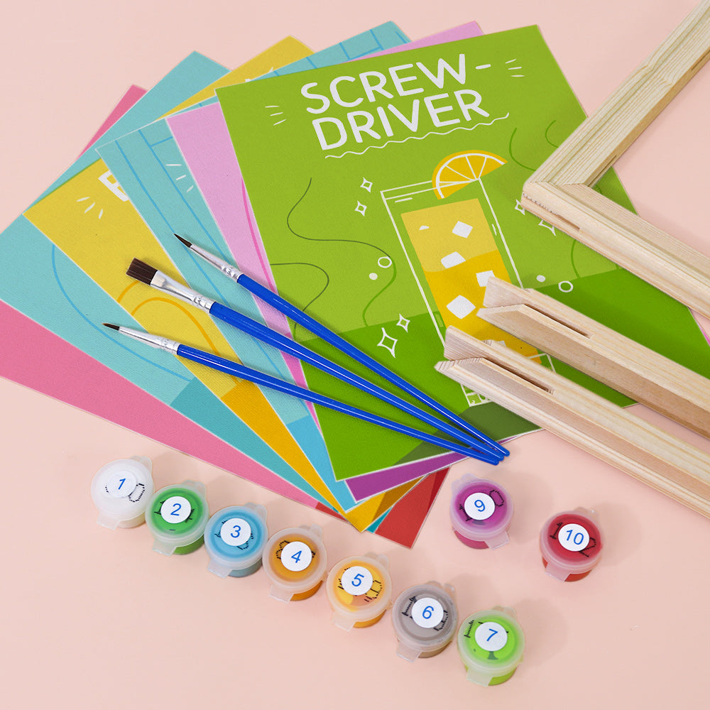 Colorful Cocktail Posters mini paint by numbers – image 13