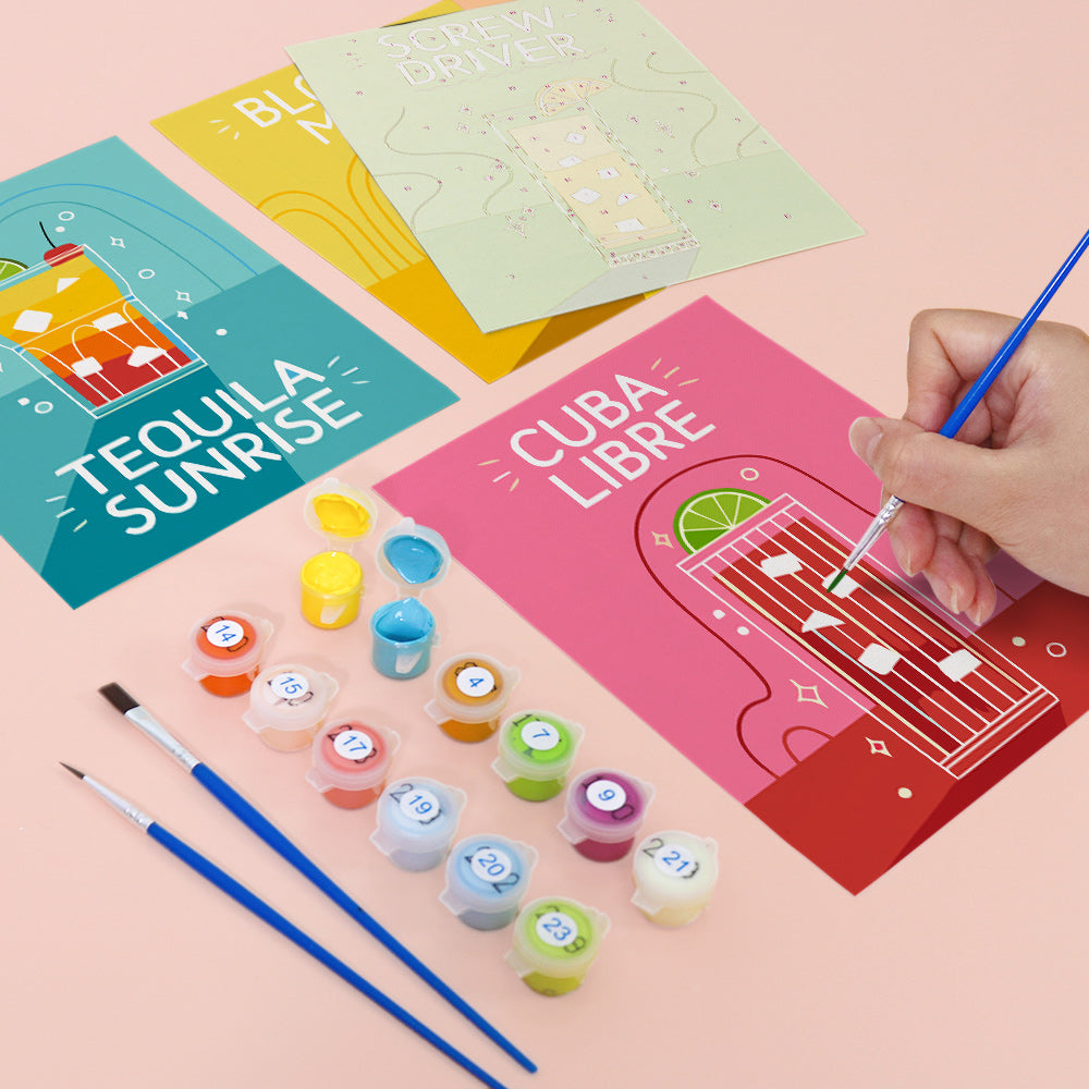 Colorful Cocktail Posters mini paint by numbers – image 14