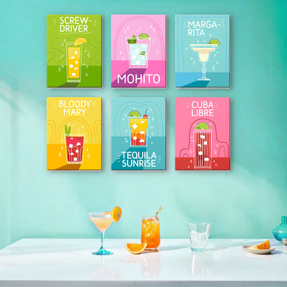 Colorful Cocktail Posters mini paint by numbers – image 16