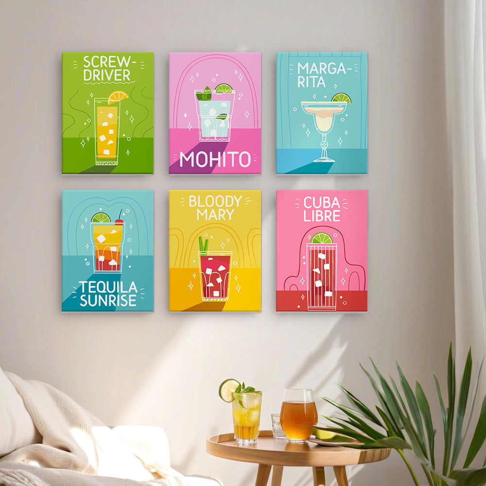 Colorful Cocktail Posters mini paint by numbers – image 17