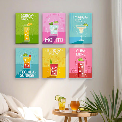 Colorful Cocktail Posters mini paint by numbers – image 17