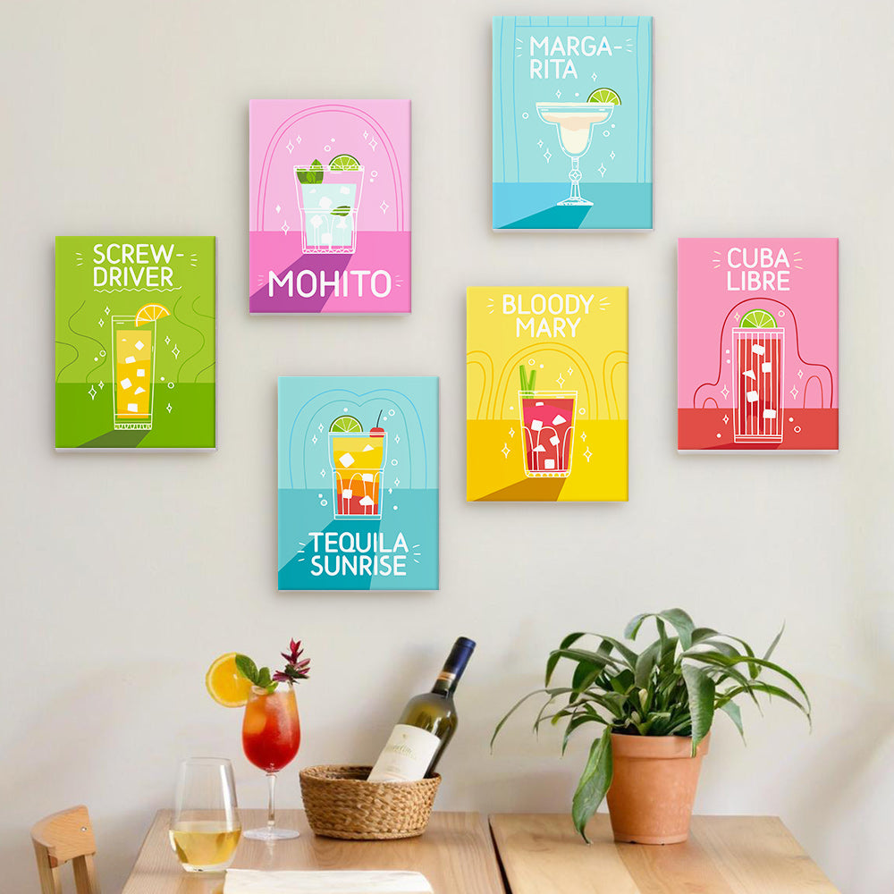 Colorful Cocktail Posters mini paint by numbers – image 18