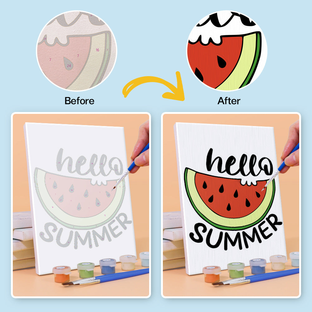 Watermelon Summer mini paint by numbers – image 12
