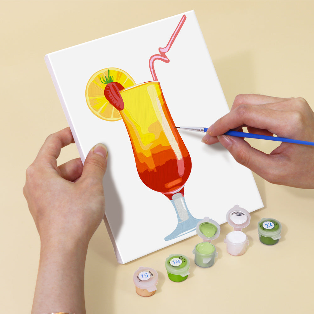 Tropical Cocktail Glasses mini paint by numbers – image 5