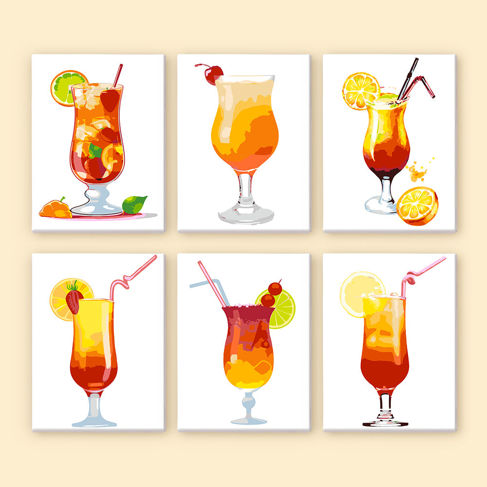 Tropical Cocktail Glasses mini paint by numbers – image 7