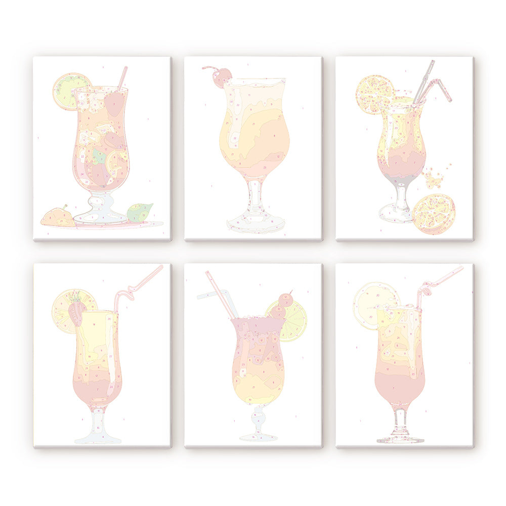 Tropical Cocktail Glasses mini paint by numbers – image 8