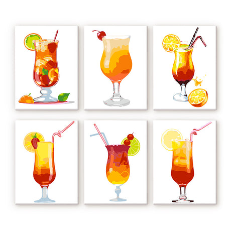 Tropical Cocktail Glasses mini paint by numbers – image 9